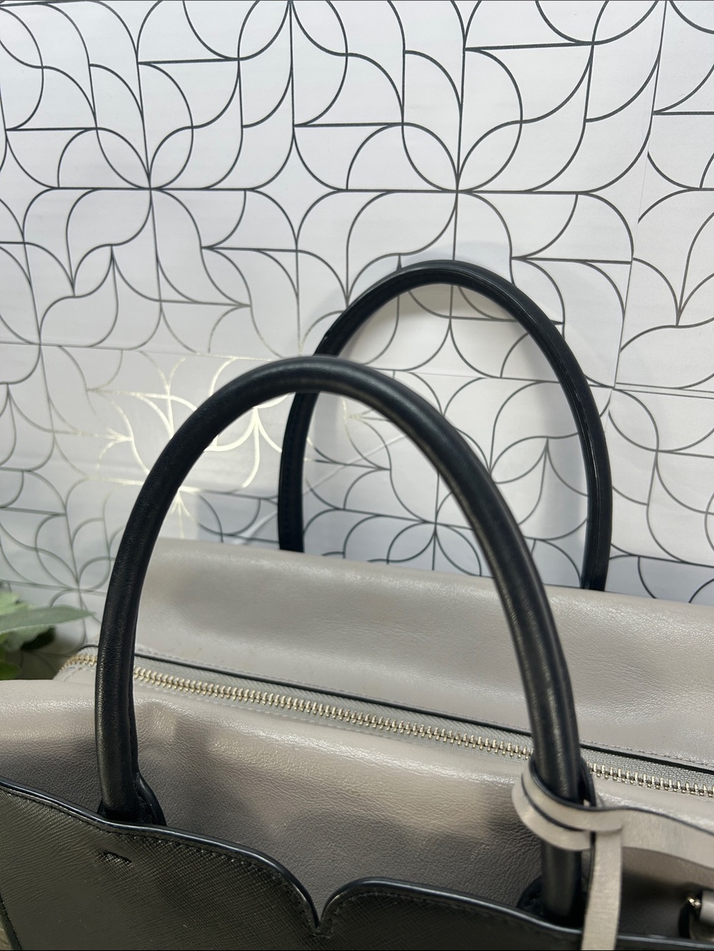 8554 Kate Spade black gray Spencer satchel 270968554 - Picture 6 of 14
